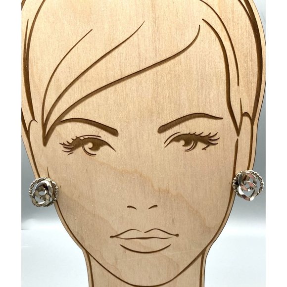 Unique Industrialist Punk Earrings, Silver Tone Chunky Utility Interlocking Link - Picture 1 of 6